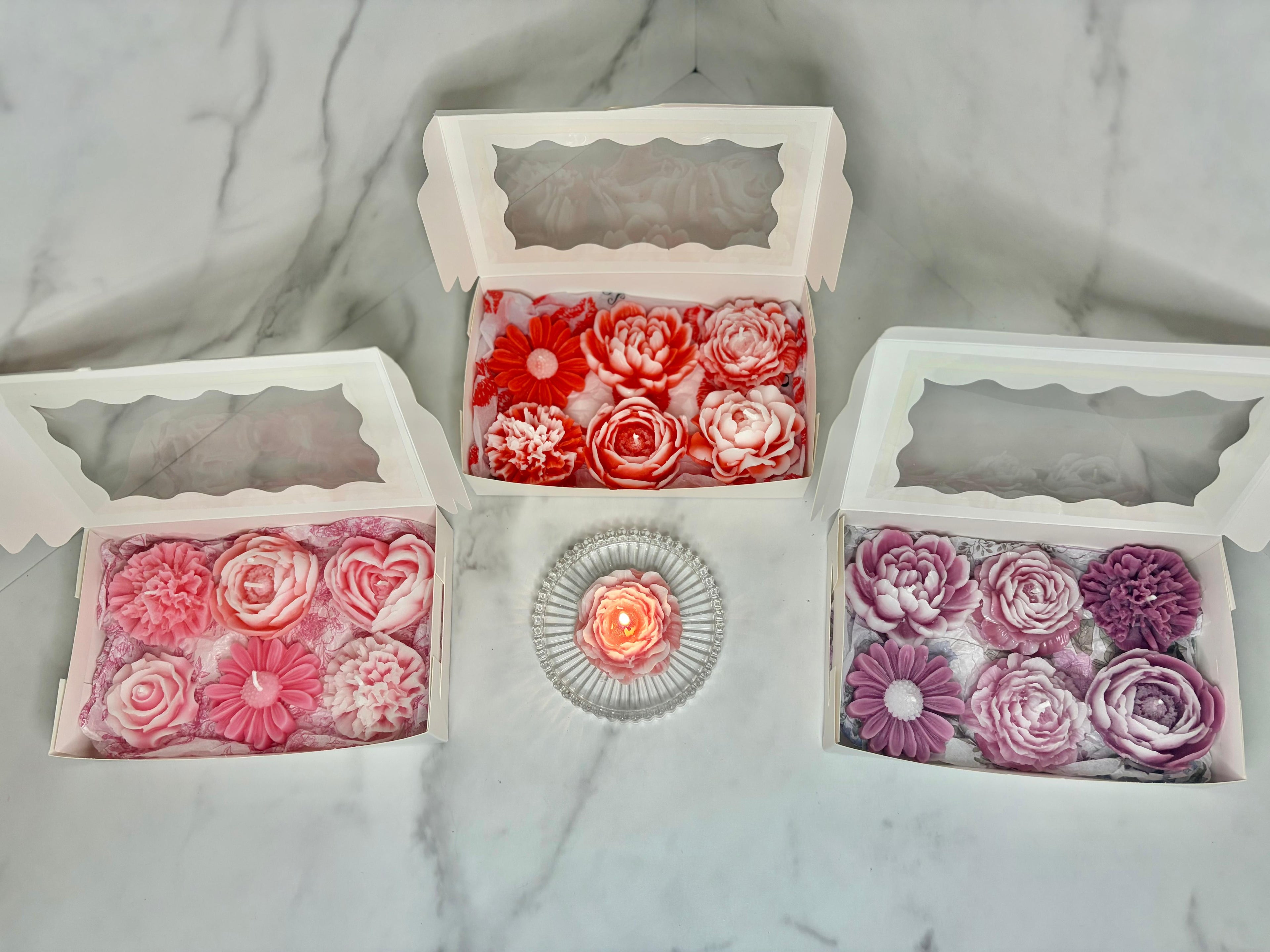 6 Einzelne Blumenkerzen