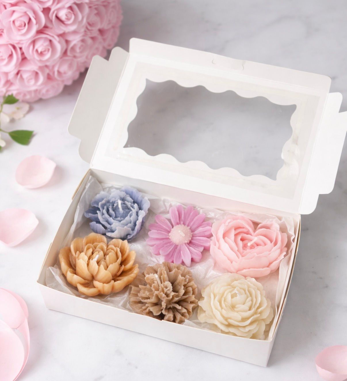 6 Einzelne Blumenkerzen